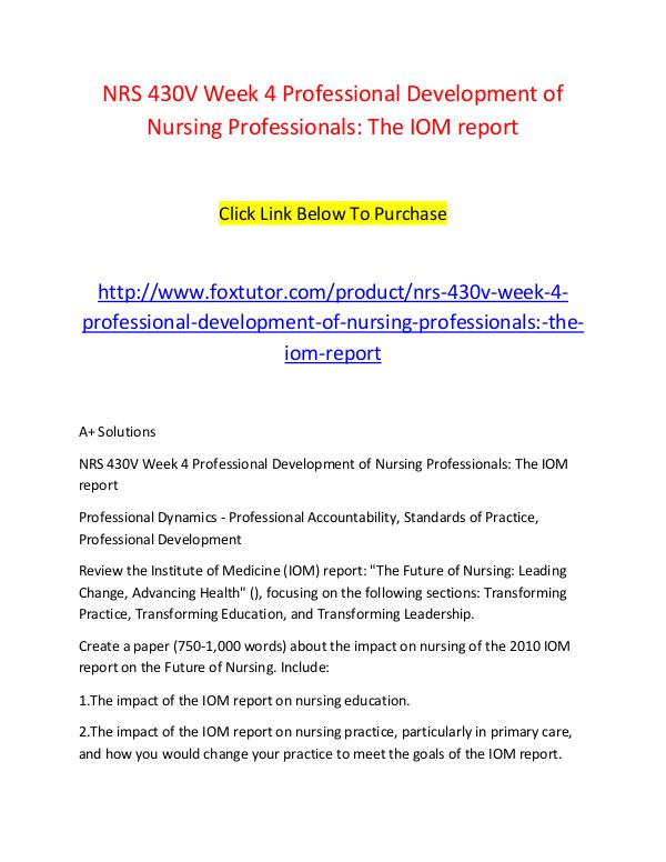 Professional development in nursing professionals