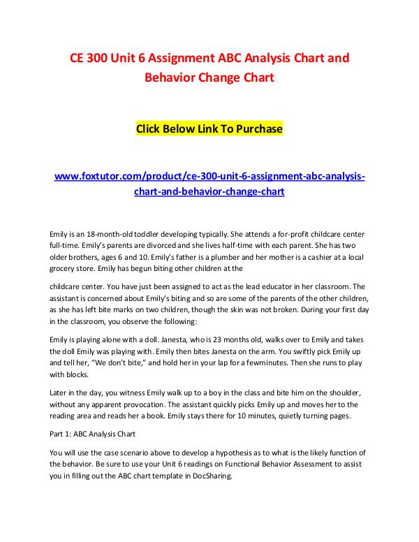 Behavior Change Chart